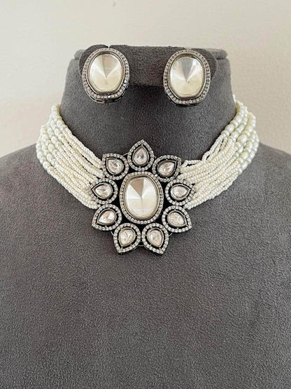 Ishhaara Victorian Dual Tone Uncut Polki Kundan Set