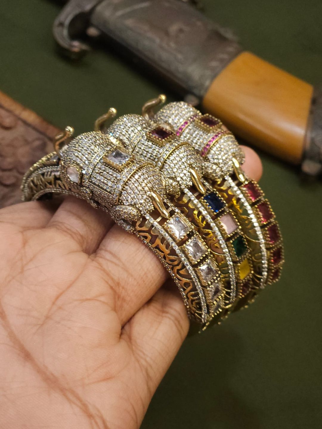 Ishhaara Victorian Elephant Openable Bangles