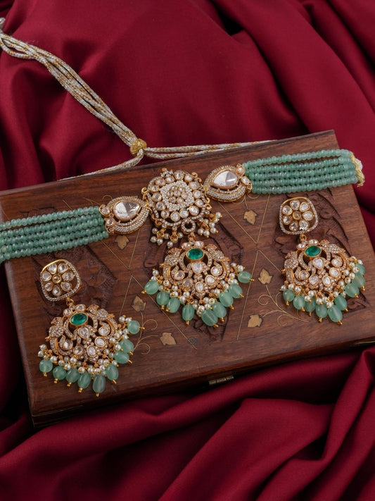 Ishhaara Victorian Mint Choker Set