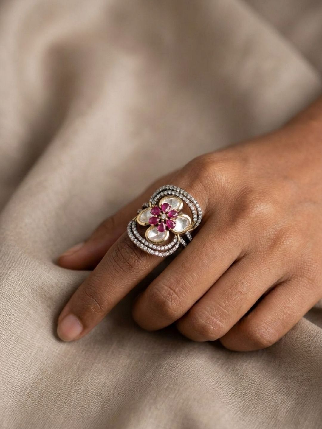 Ishhaara Victorian Polki Diamond Ring