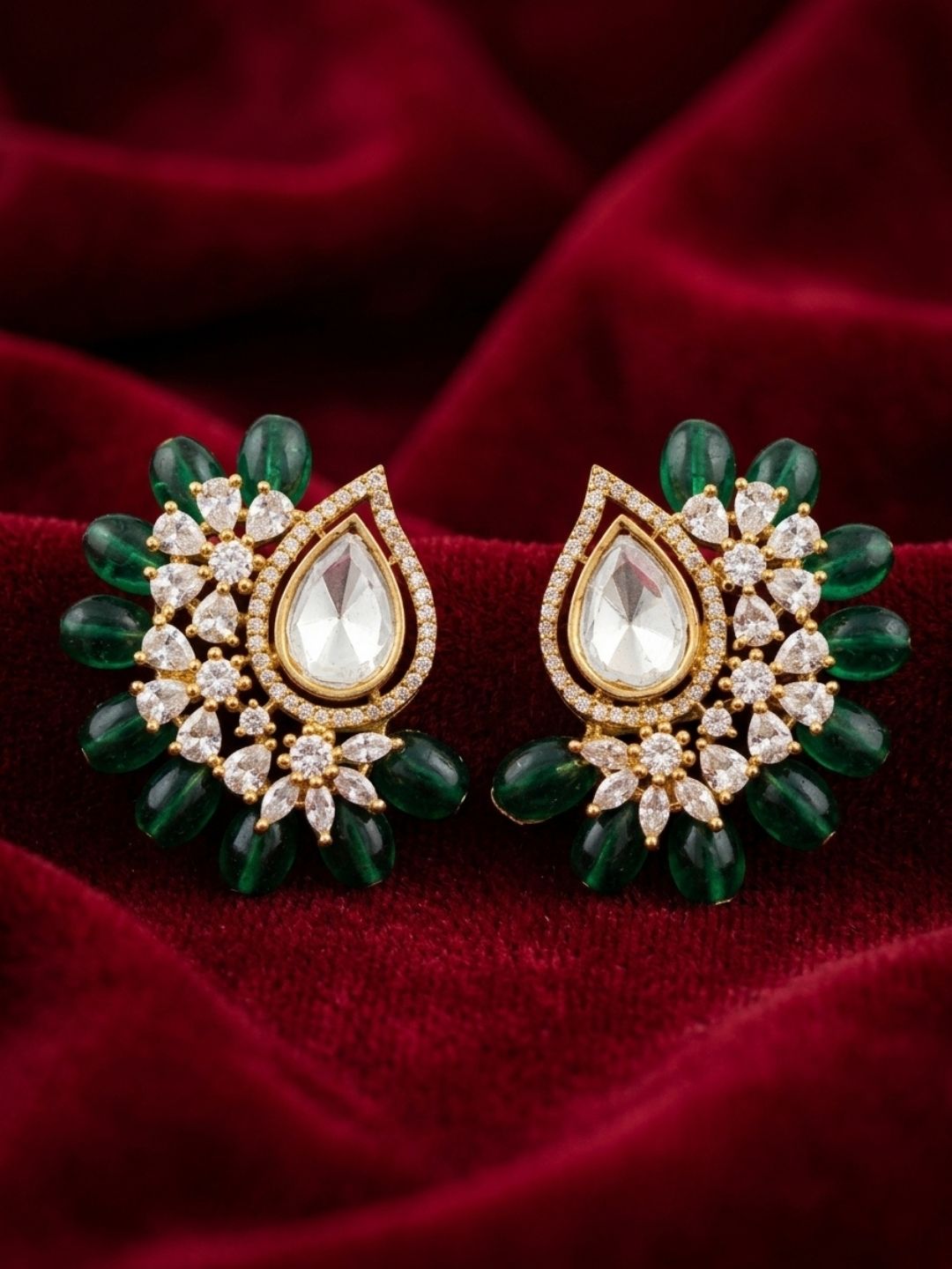 Ishhaara Victorian Polki Ear Studs