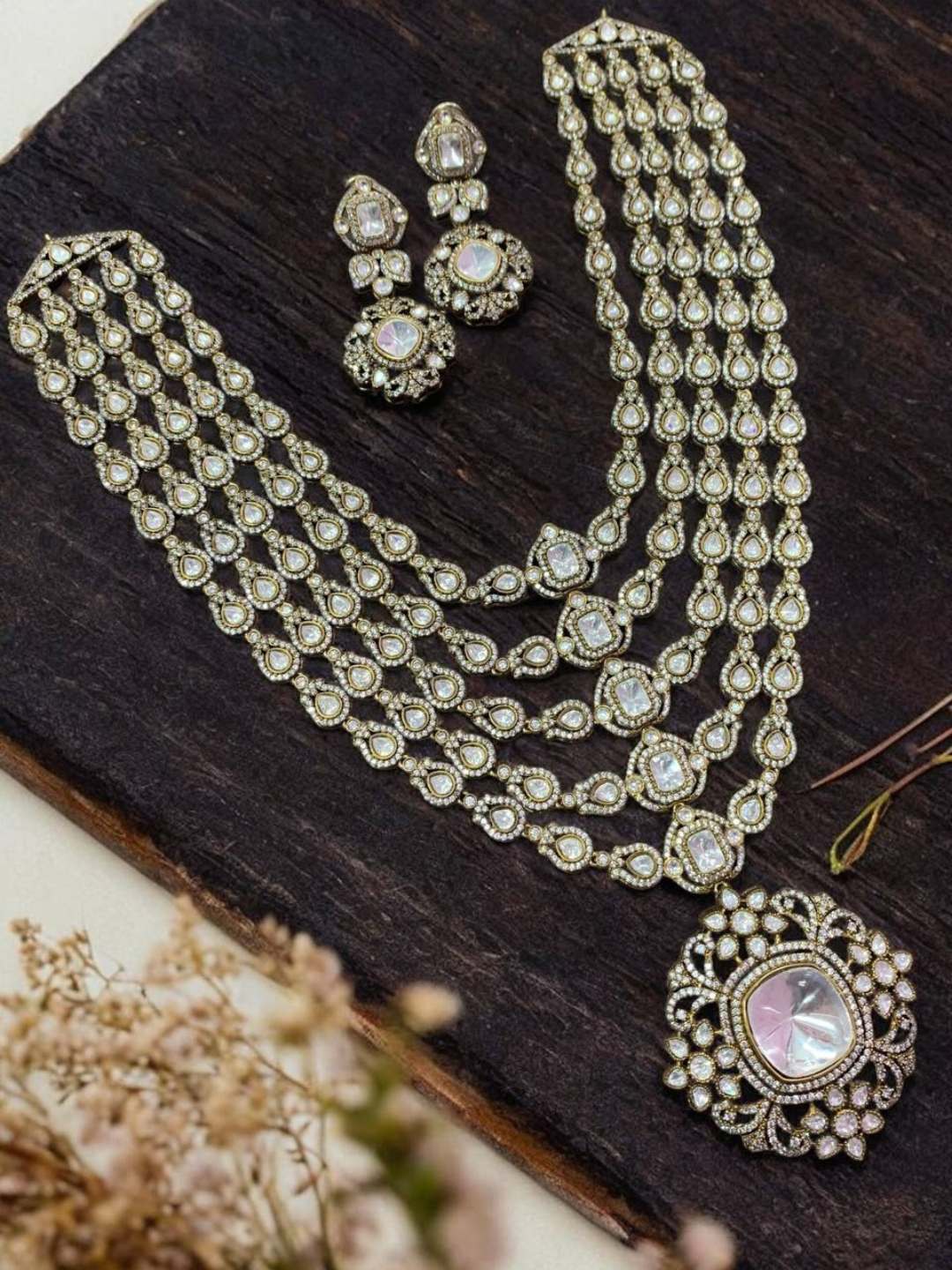 Ishhaara Victorian Polki Kundan Layered Necklace