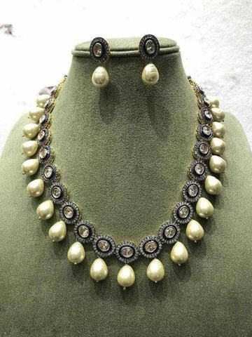 Ishhaara Victorian Polki Pearl Necklace