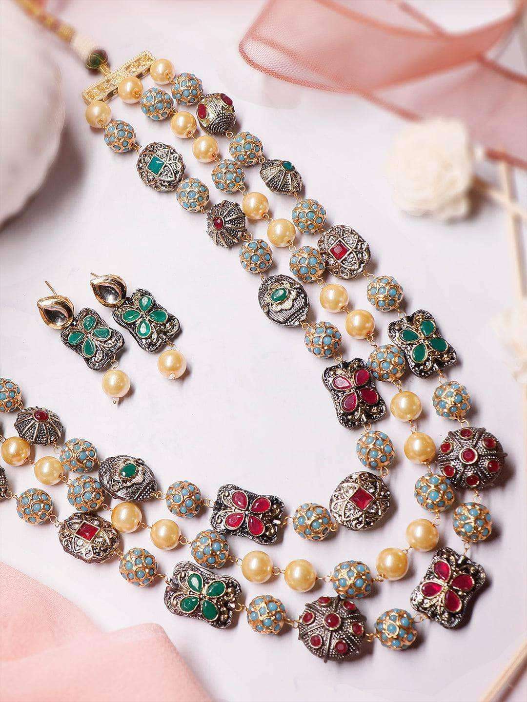 Ishhaara Victorian Semi Precious Layered Set