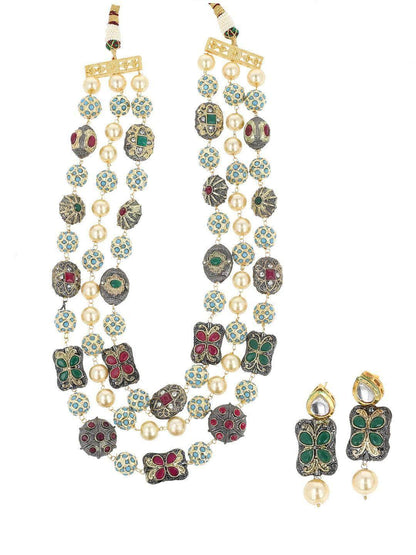 Ishhaara Victorian Semi Precious Layered Set