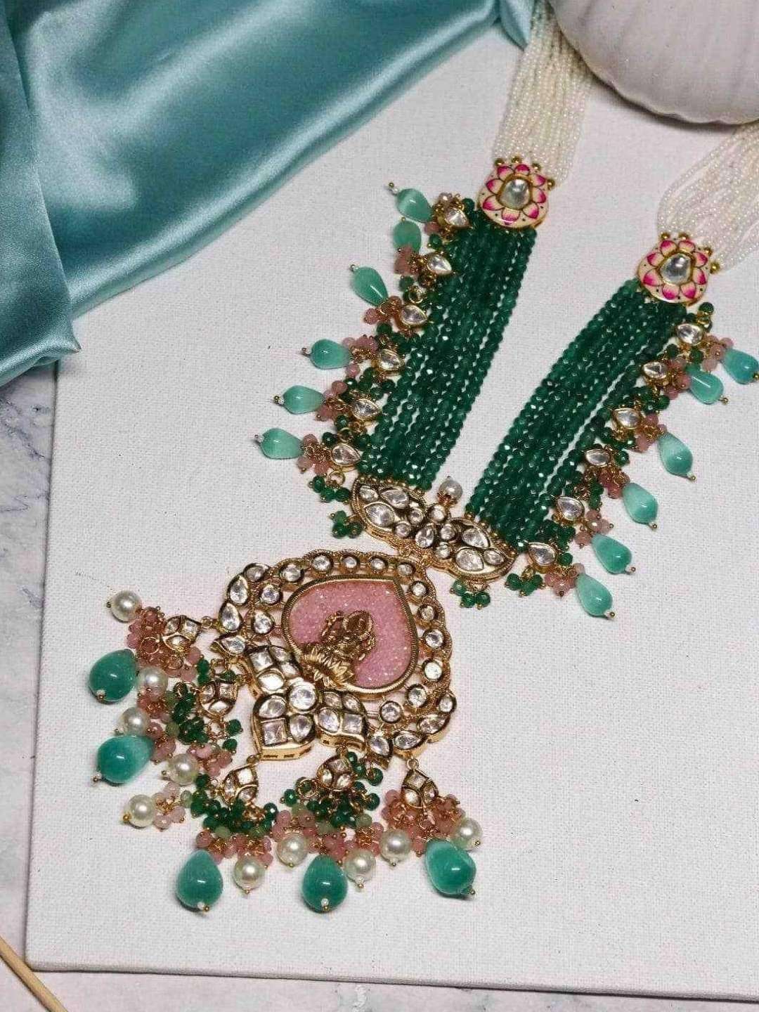 Ishhaara Vinayaka Pendant Polki Necklace