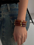 Ishhaara Vintage Acrylic Bamboo Beads Bracelet