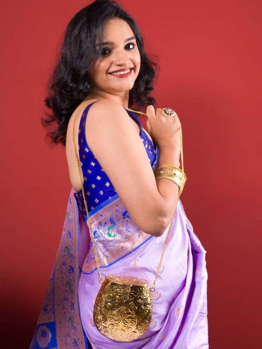 Ishhaara Vintage Brass Bucket Bag