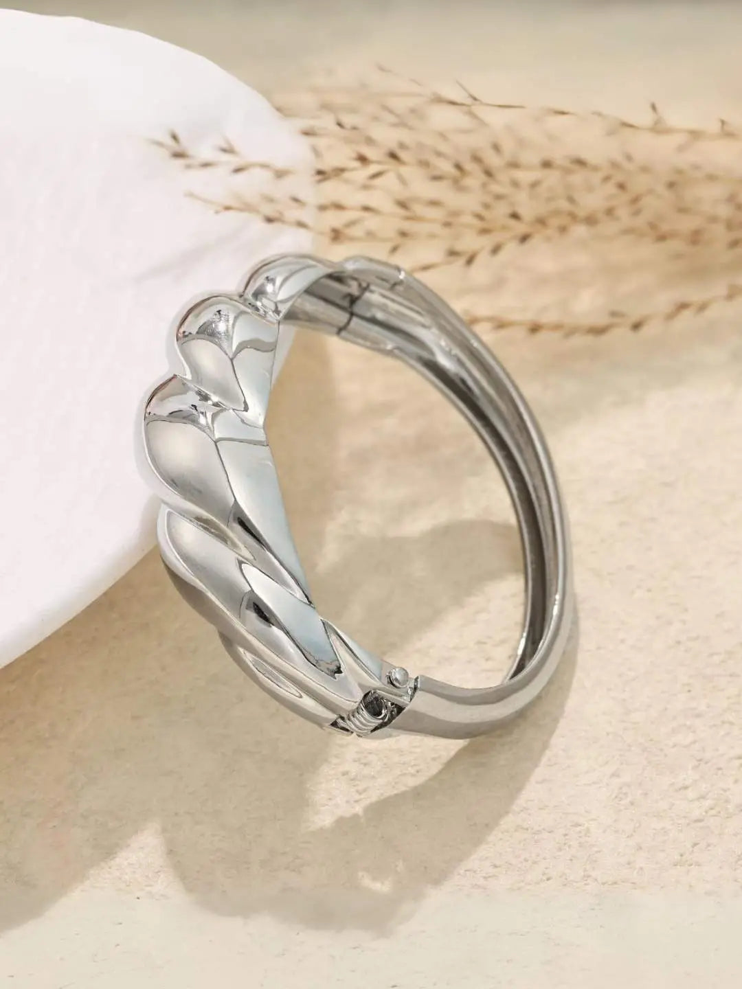 Ishhaara Vintage Chunky Silver Bangle Cuff