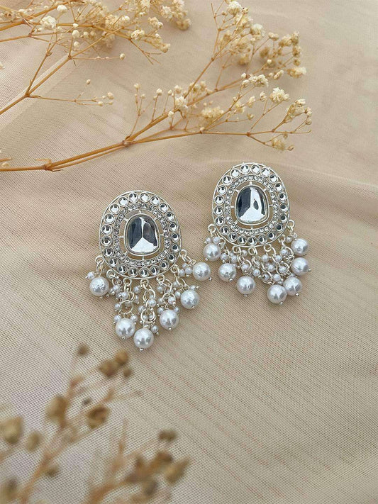 Ishhaara Vintage Crystal Rhinestone Chandbali Earring