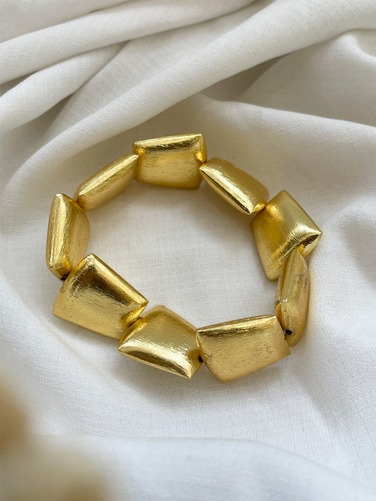 Ishhaara Vintage Gold Tone Triangle Bracelet