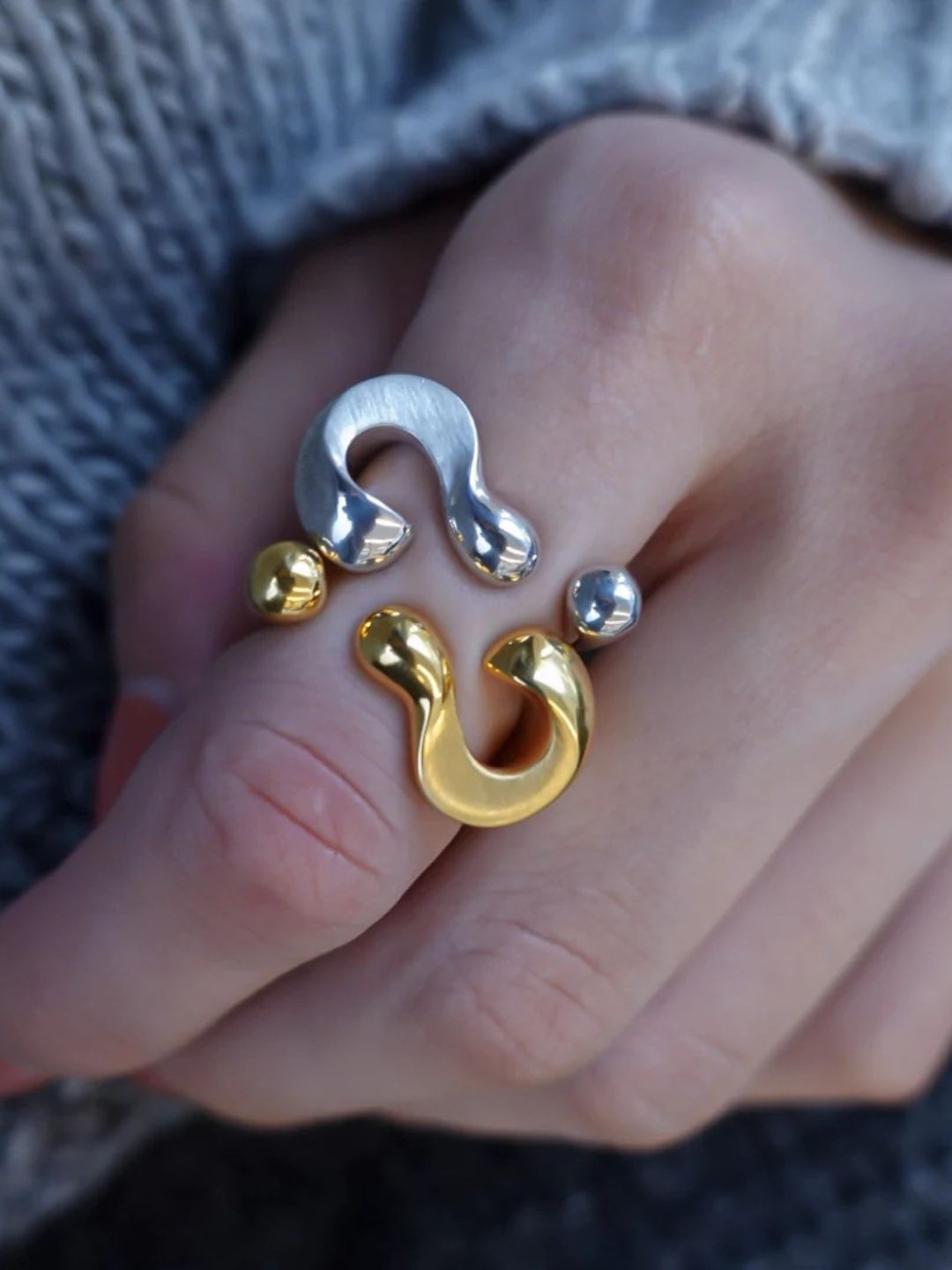 Ishhaara Vintage Gothic Question Mark Rings