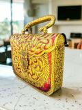 Ishhaara Vintage Handmade Brass Golden Clutch