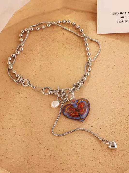 Ishhaara Vintage Heart And Pearl Double Layered Necklace