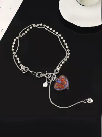 Ishhaara Vintage Heart And Pearl Double Layered Necklace