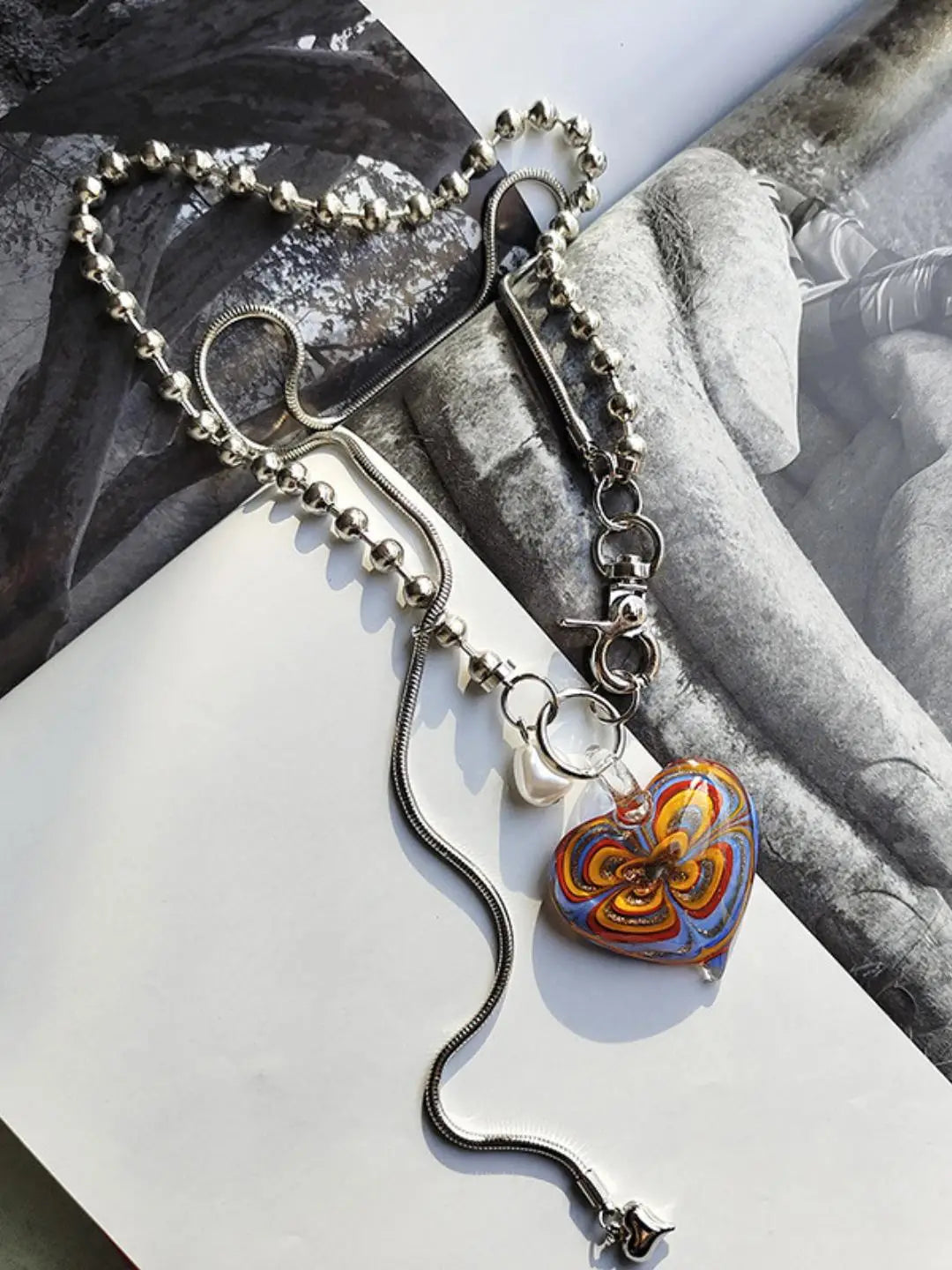 Ishhaara Vintage Heart And Pearl Double Layered Necklace