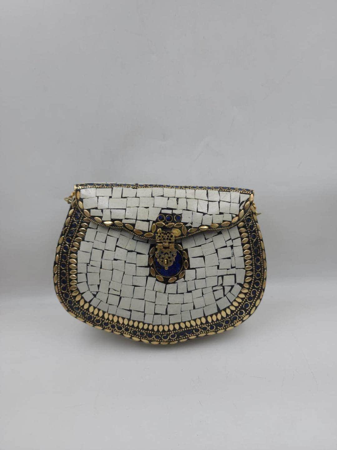 Ishhaara Vintage Stone Mosaic Bag