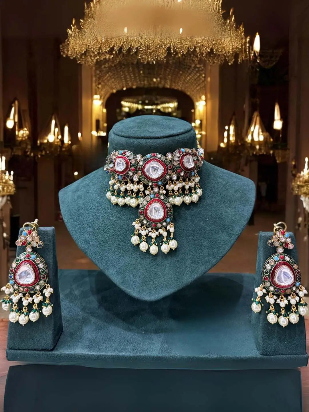 Ishhaara Vintage Meenakari Polki Bridal Choker Neckalce