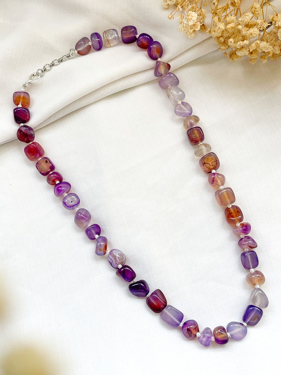 Ishhaara Vintage Purple Natural Stone Necklace