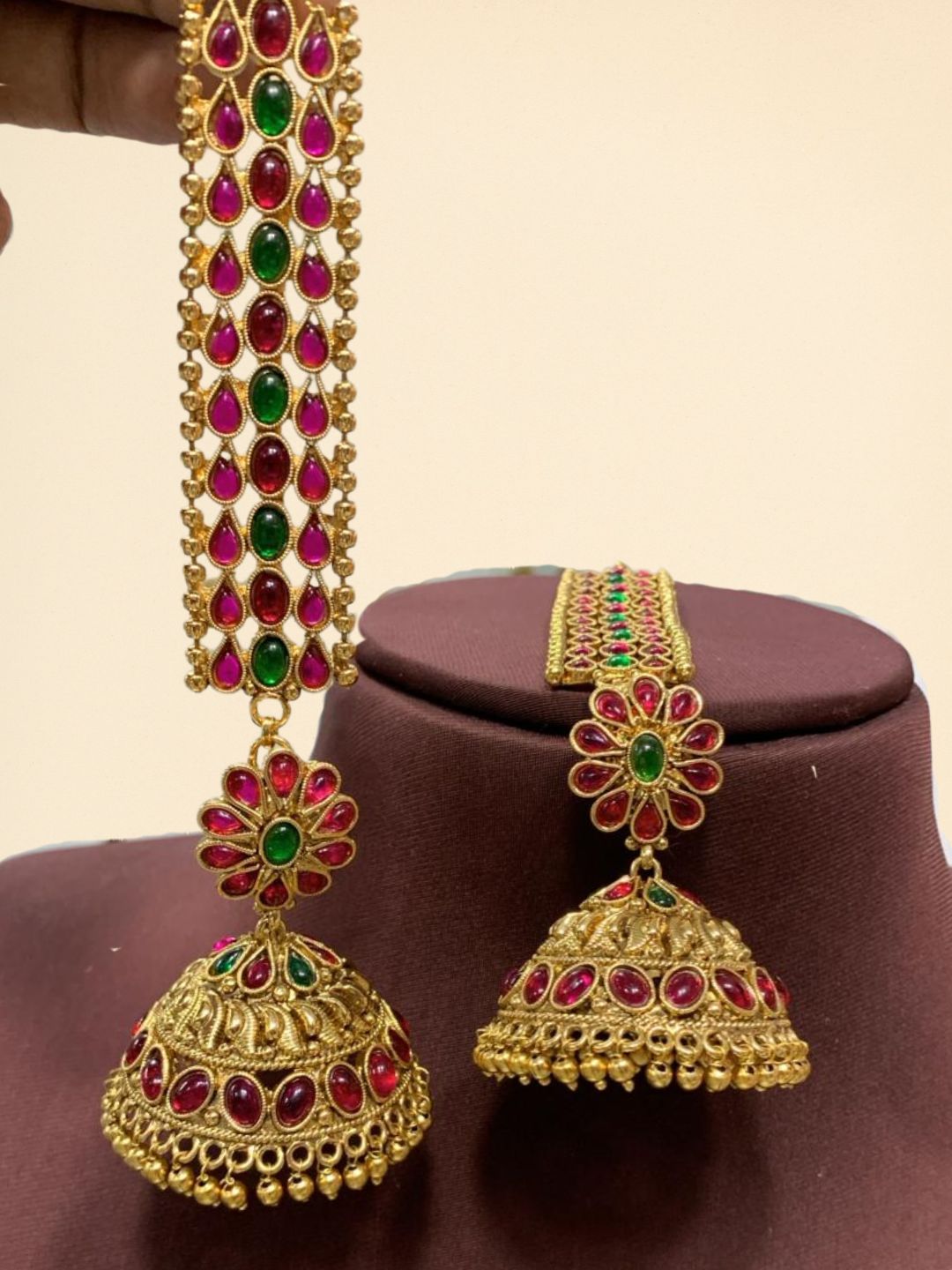 Ishhaara Vintage Style Kemp Jhumkas