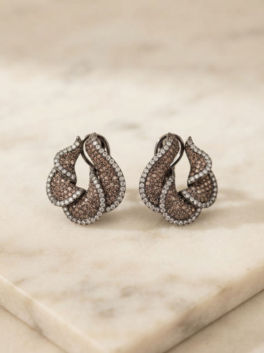 Ishhaara Vintage Twisted Floral Earrings