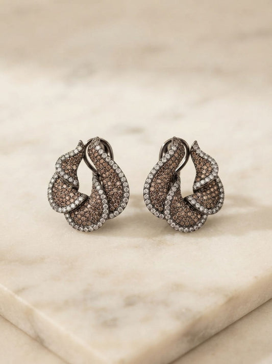 Ishhaara Vintage Twisted Floral Earrings