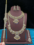 Ishhaara Violet Premium Quality Ad Cz Stone Studded Victorian Bridal Set