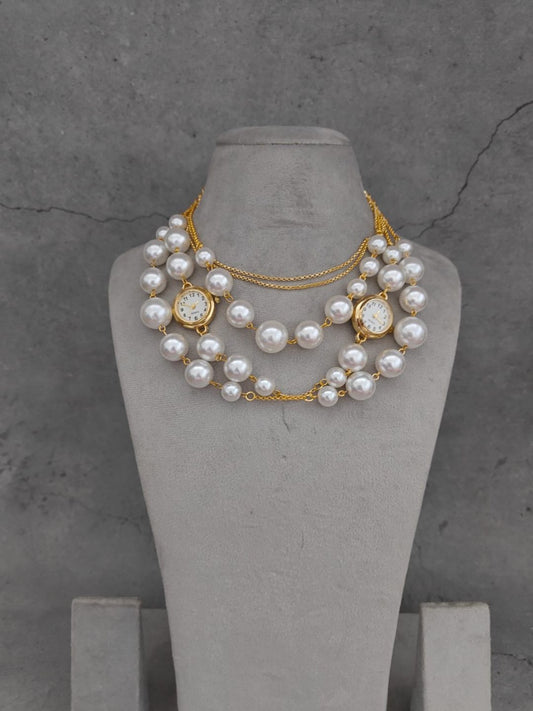 Ishhaara Watch Pearl Necklace