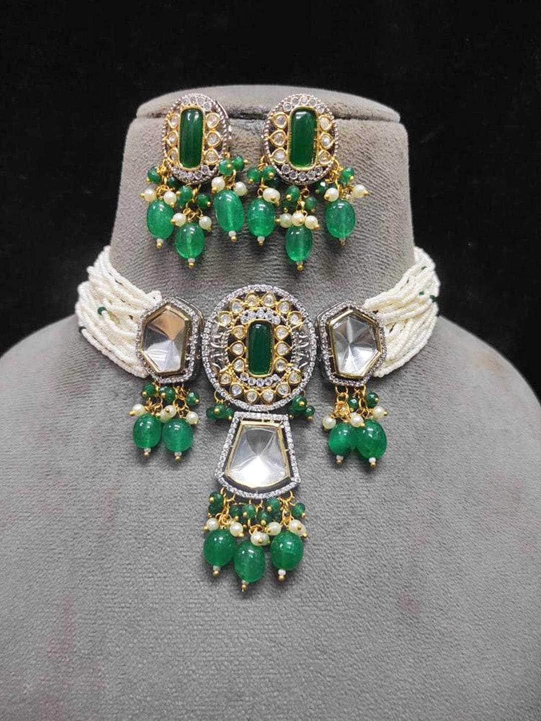 Ishhaara Wedding Polki Fushion Necklace Set