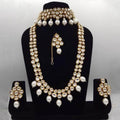 Ishhaara White Abstract Kundan Long Short Necklace Set