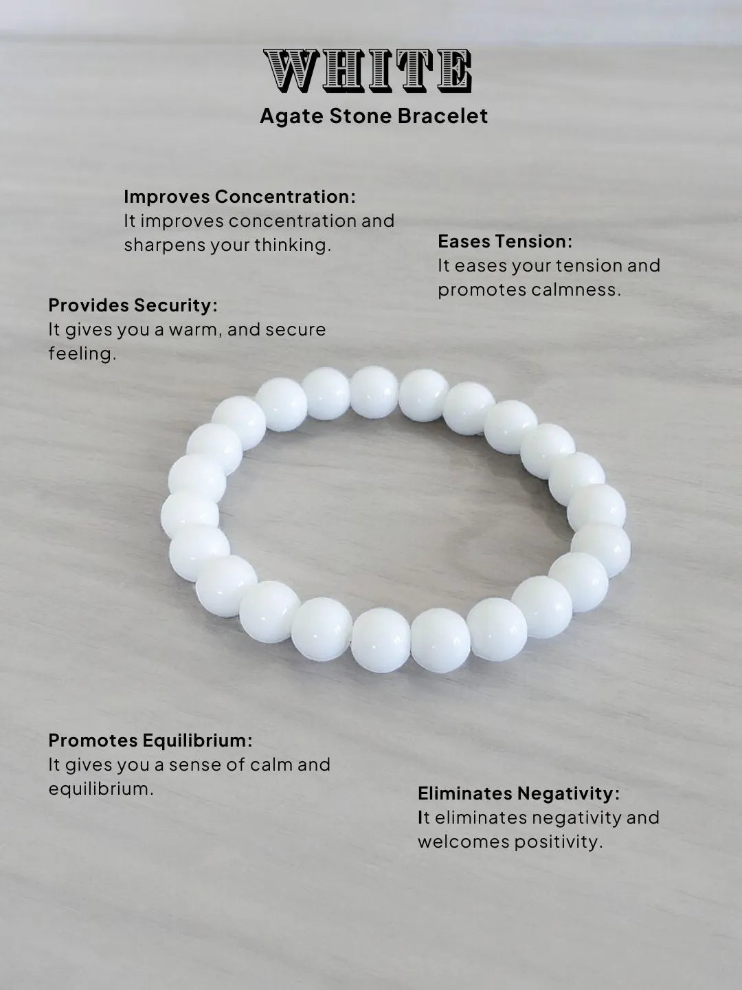 Ishhaara White Agate Stone Bracelet