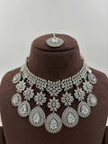 Ishhaara White American Floral Drop Necklace Set