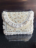 Ishhaara White Boho Jute Bags With Sling Chains