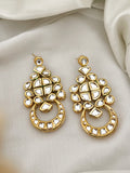 Ishhaara White Contemporary Drop Earrings