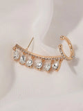Ishhaara White Crystal Drop Earcuff Earrings