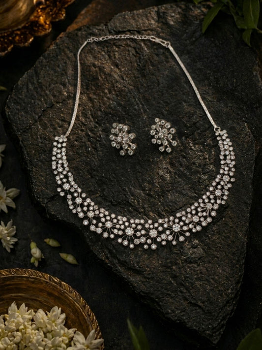 Ishhaara White Cubic Zirconia Necklace