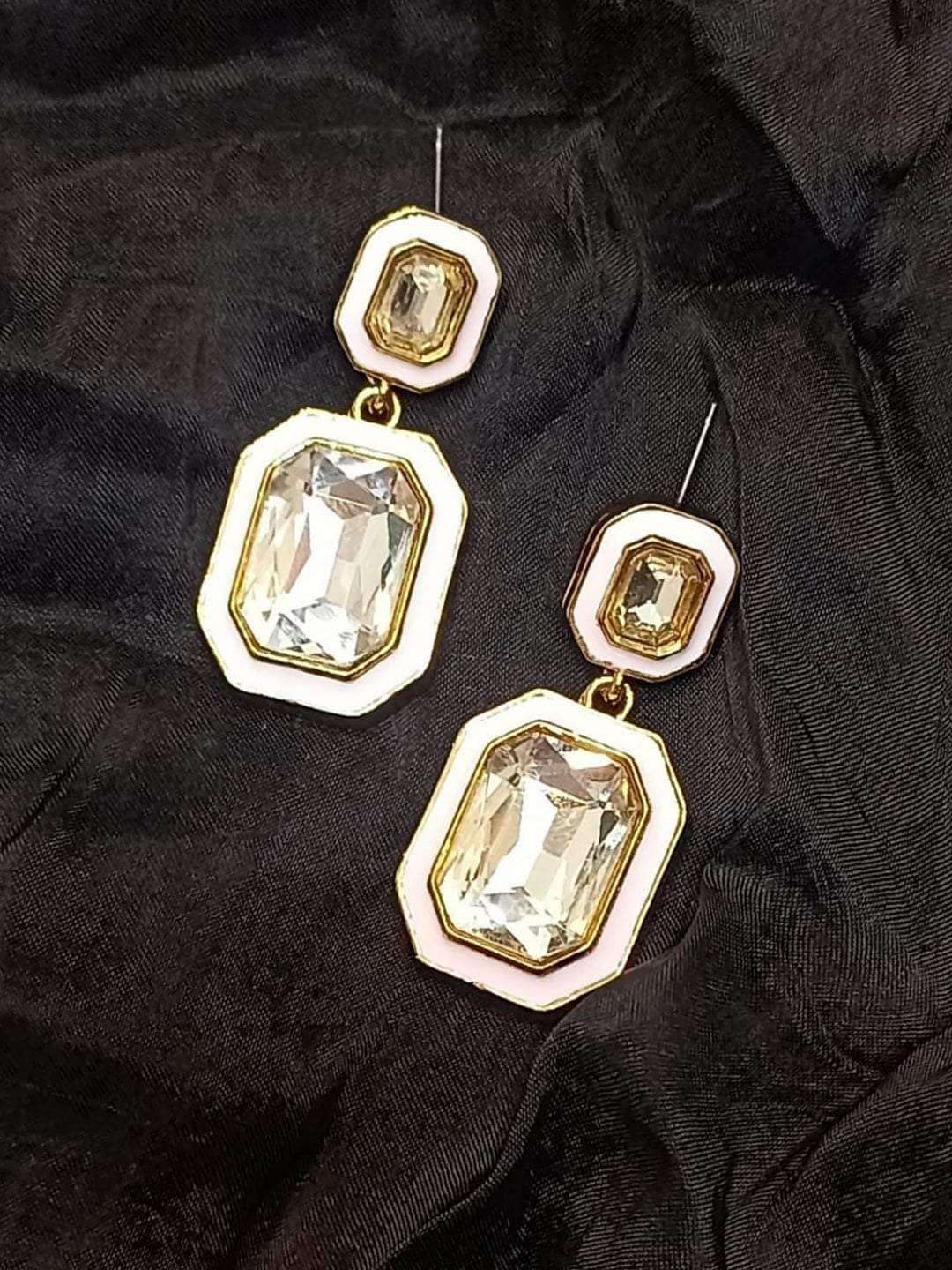 Ishhaara Enamel Drop Earrings
