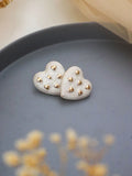 Ishhaara White Fashion Heart Stud Earrings