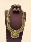 Ishhaara White Ganeshji Studded Nakshi Temple Long Necklace