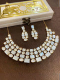 Ishhaara White Handcrafted Semi Precious Stone Studded Necklace