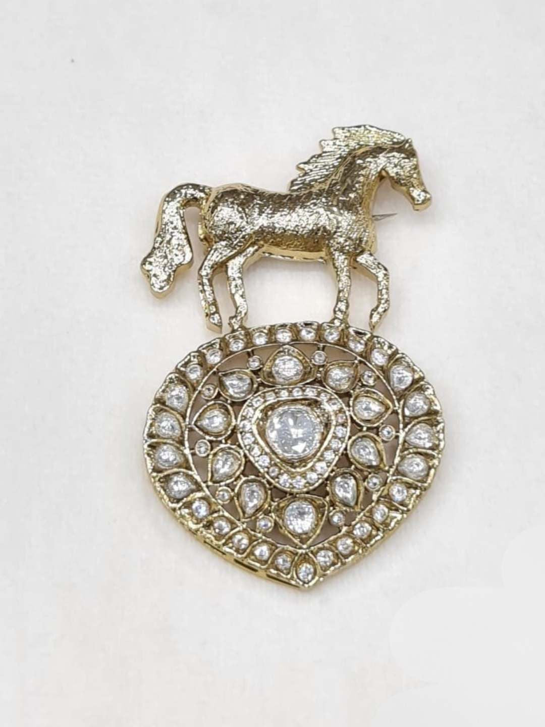 Ishhaara White Horse Brooch