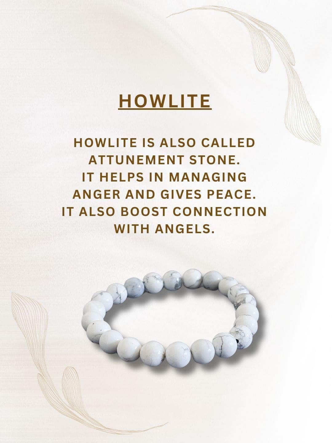 Ishhaara White Howlite Bead Bracelet