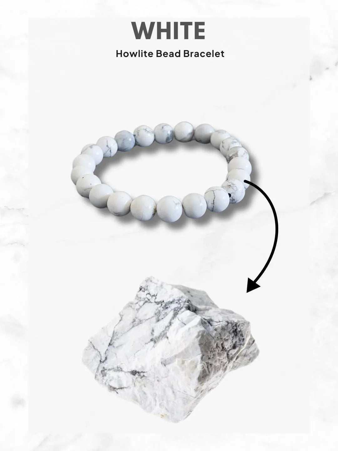 Ishhaara White Howlite Bead Bracelet