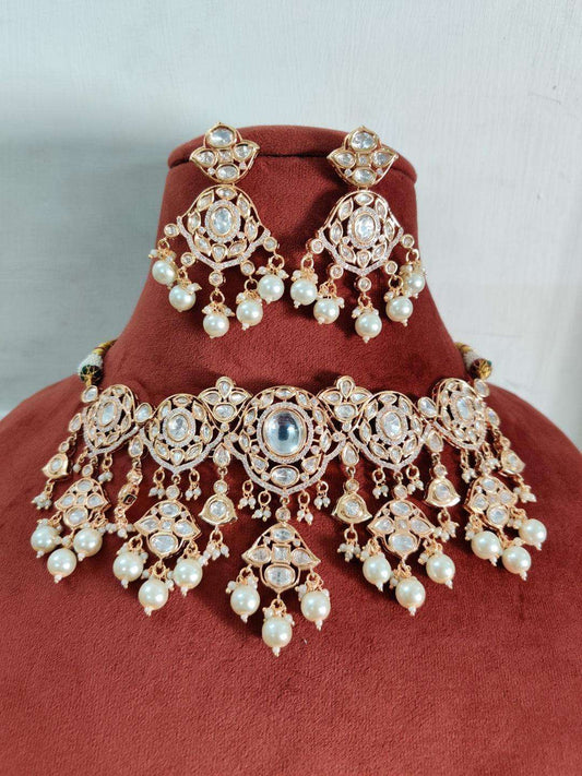 Ishhaara Kundan And Pearl Jadau Necklace