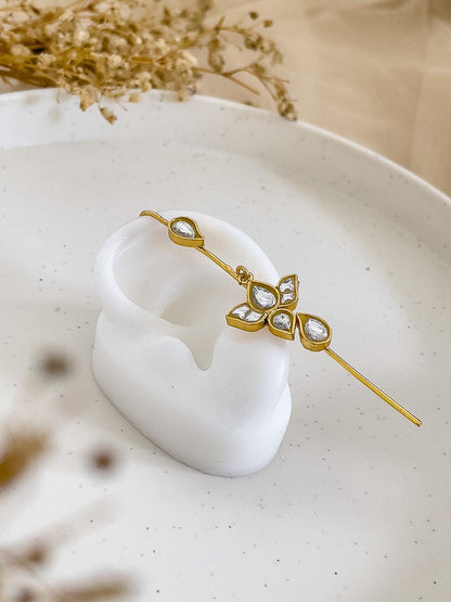 Ishhaara Kundan Studded Lotus Earcuff