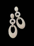 Ishhaara White Link Drop Earrings