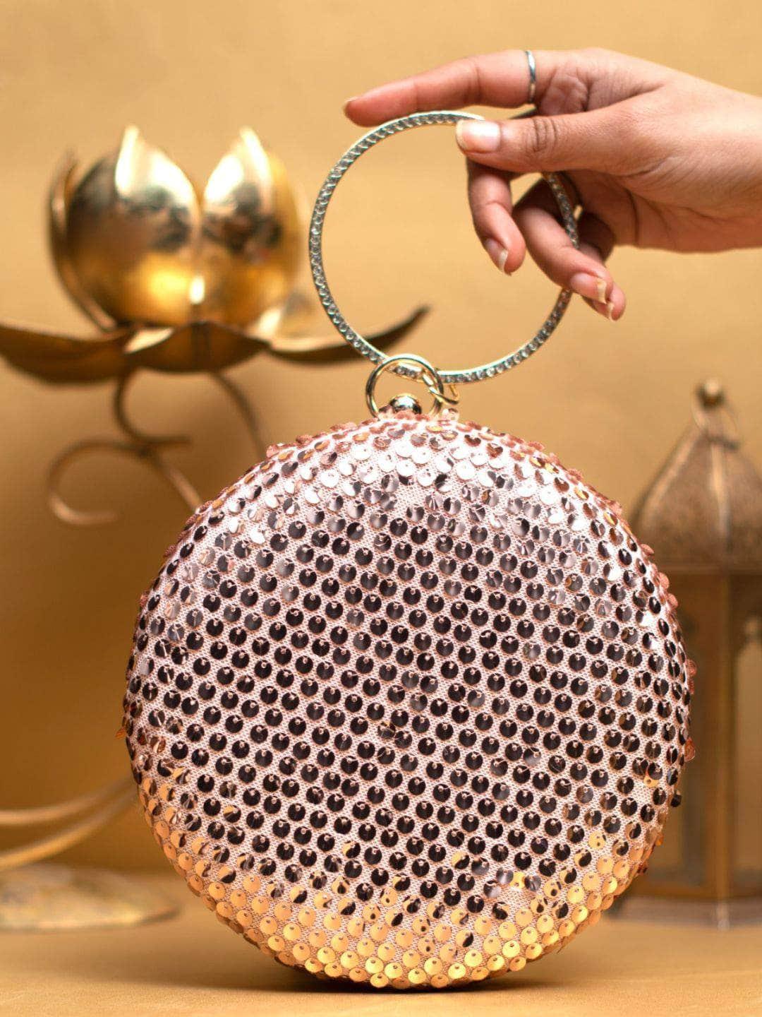 Ishhaara Luxurious Round Sequence Clutch