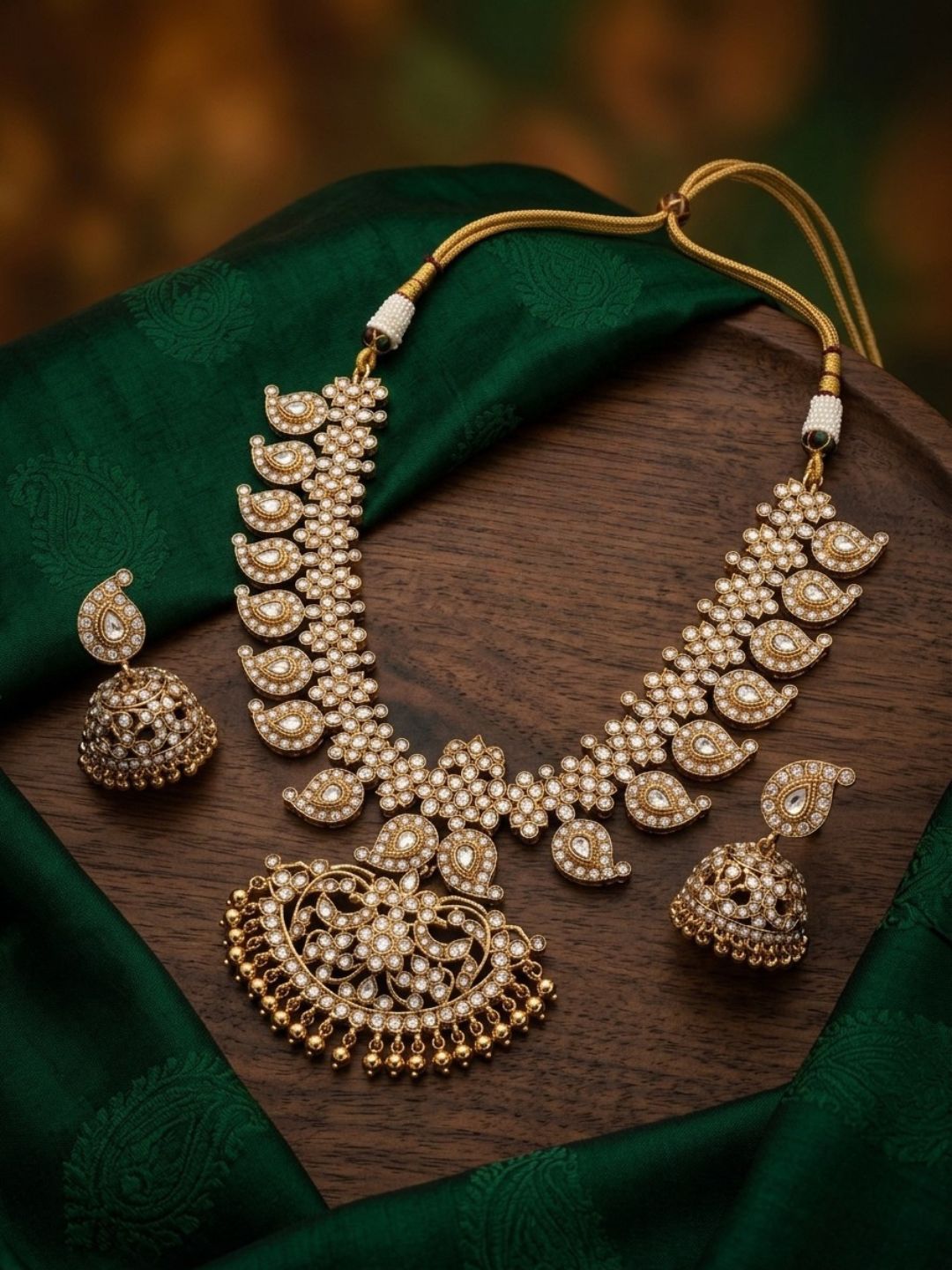 Ishhaara White Manga Stone Necklace