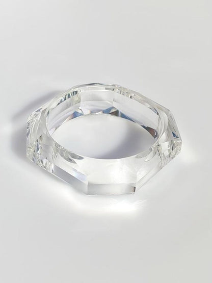 Ishhaara White Marble Pattern Square Geometric Resin Bangle