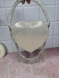 Ishhaara White Midnight Elegance Heart Clutch Bag